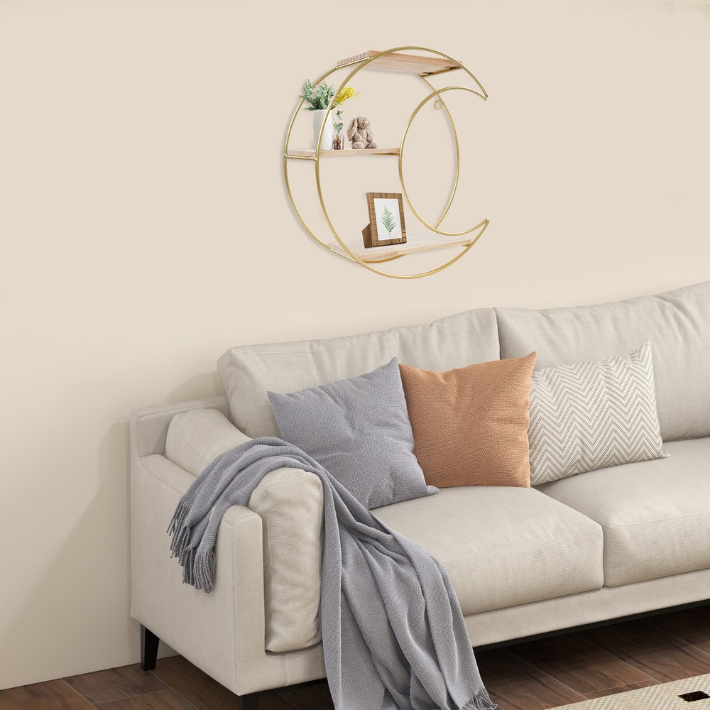 3-tier Round+ Moon Storage Display Rack Storage Display Rack Wall Mounted Shelf