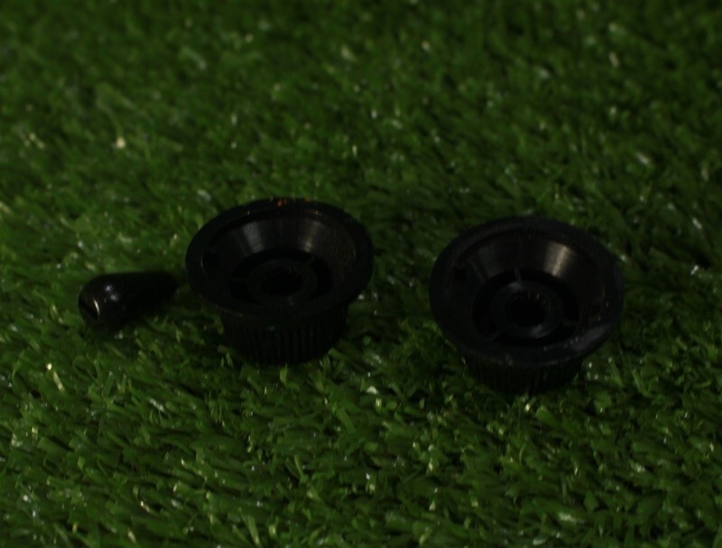 Custom Knobs Set For Ibanez Guitars w Tip - Black Sparkle
