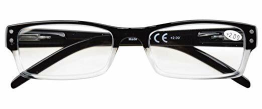 Eyekepper 4 Pack Reading Glasses Modern Eyeglasses Spring Hinges Rectangular