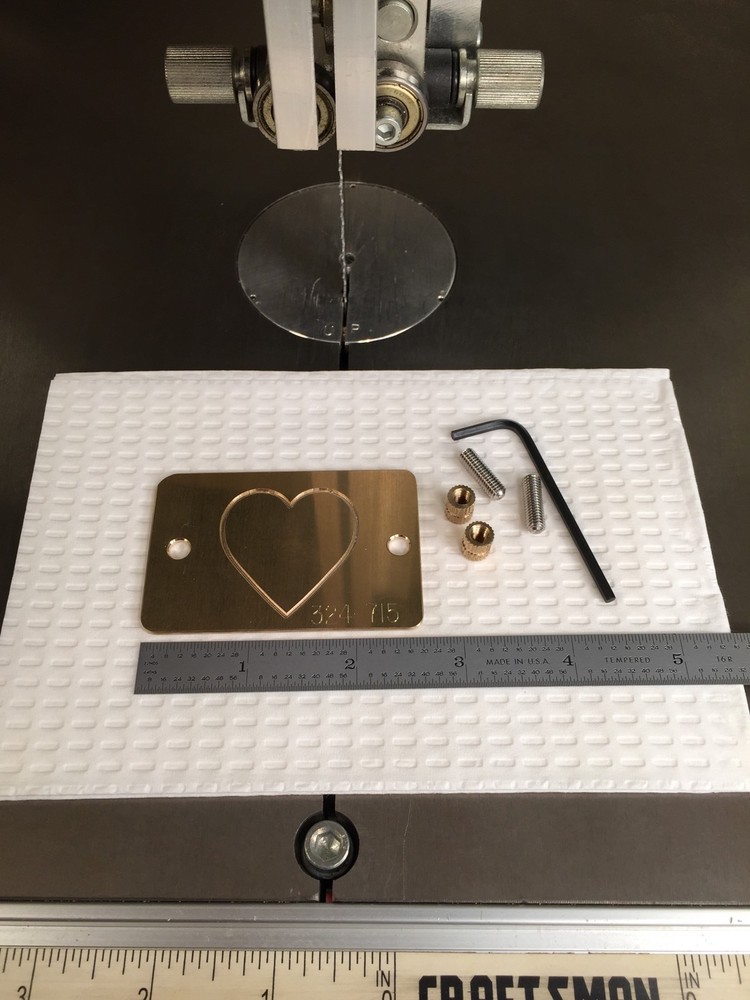 MEDIUM HEART SOLID BRASS MASTER ENGRAVING PLATE FOR NEW HERMES FONT TRAY