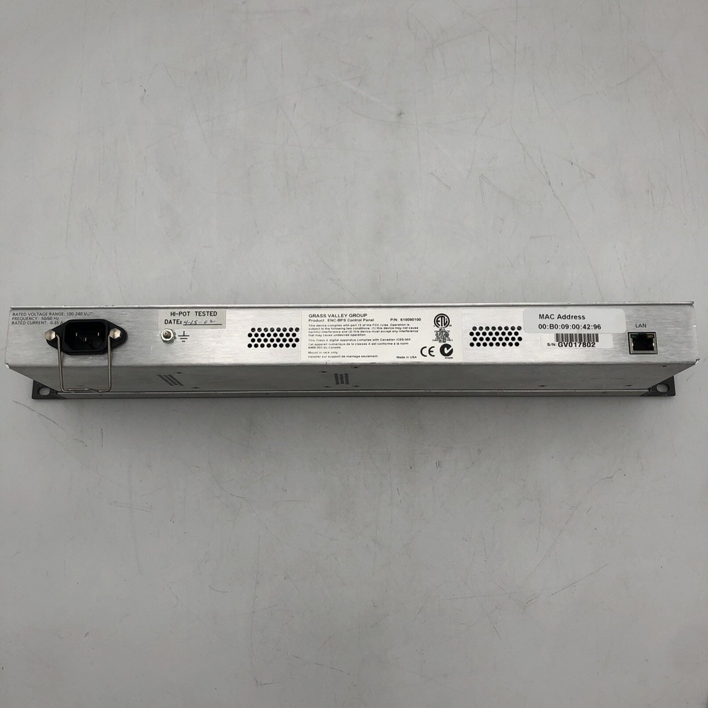 USED Grass Valley - Encore BPS Control Panel POWERS ON AS IS READ E
