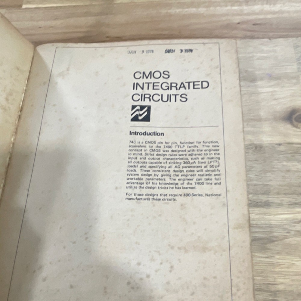 National Semiconductor CMOS Databook 1977 Integrated Circuits Technical Manual