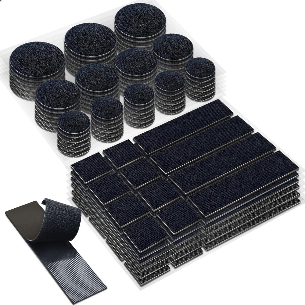Hook and Loop Strips with Adhesive, and Square Circle, Strong Adhesive Backin...