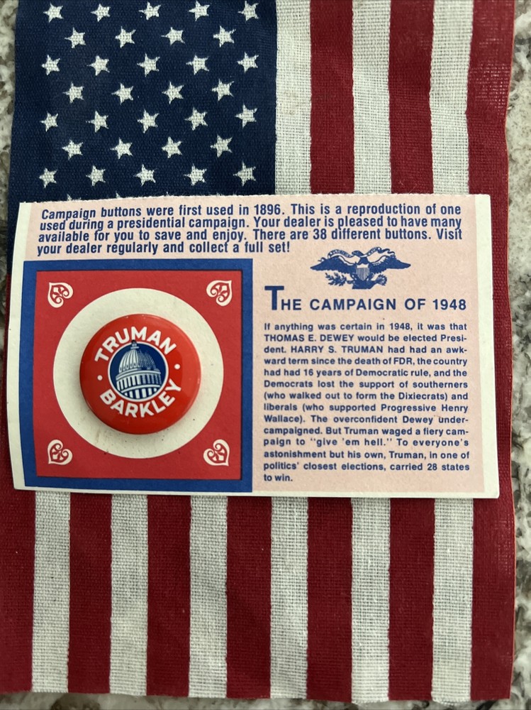 1948 Truman/Barkley reproduction campaign button