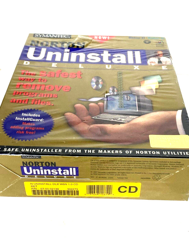 Norton Uninstall Deluxe by Symantec Windows NT or 95 Operating System - NEW