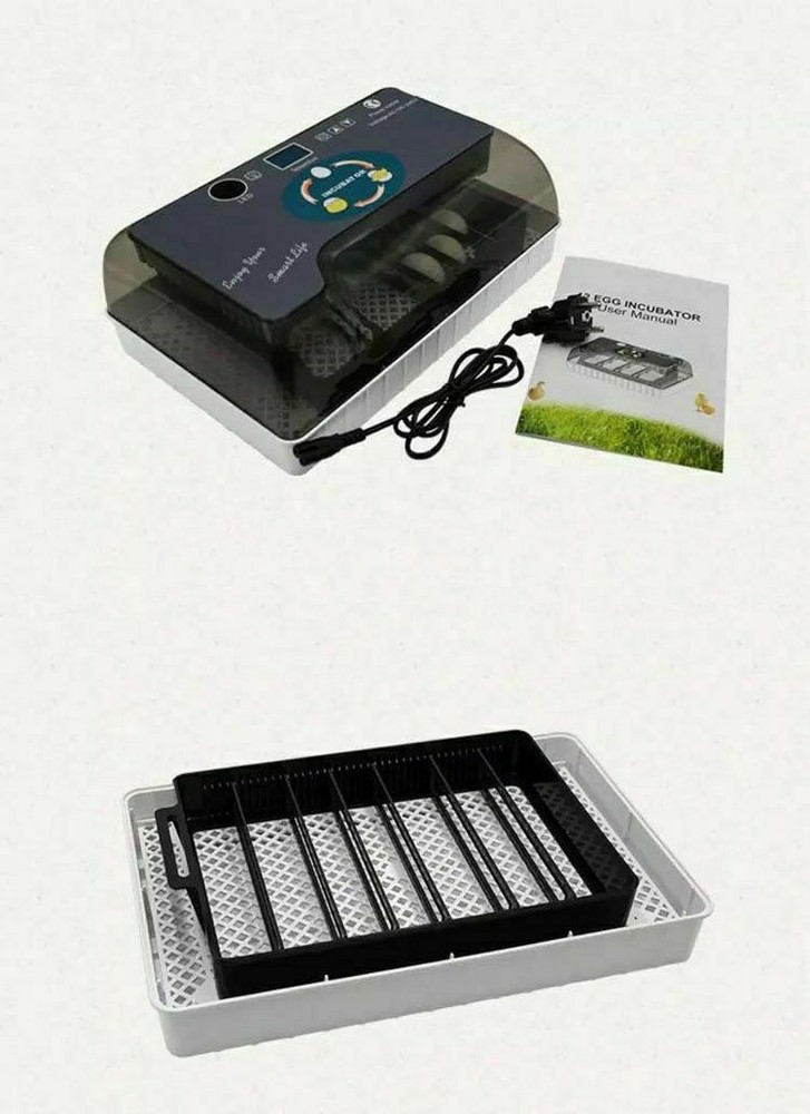 12 Eggs Mini Visual Egg Incubator Digital Egg Incubator w/Automatic Turning