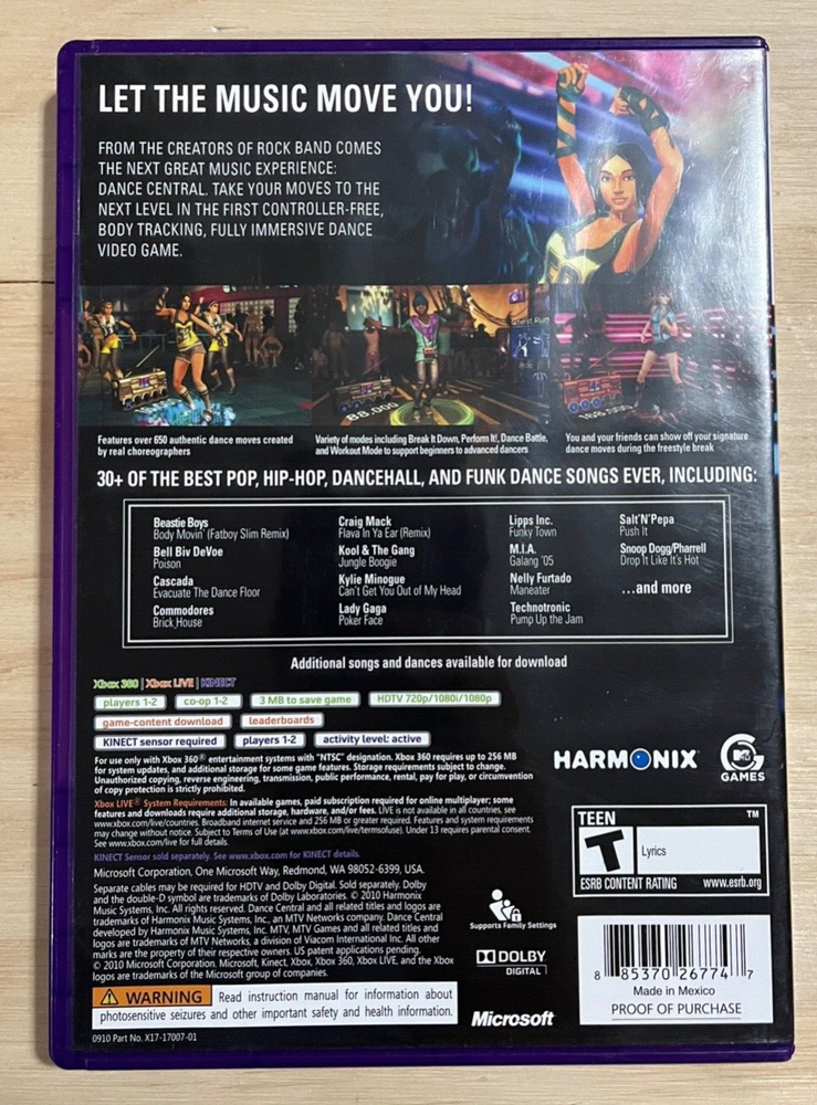 XBox 360 Kinect Sensor and game Lot - Microsoft - TESTED