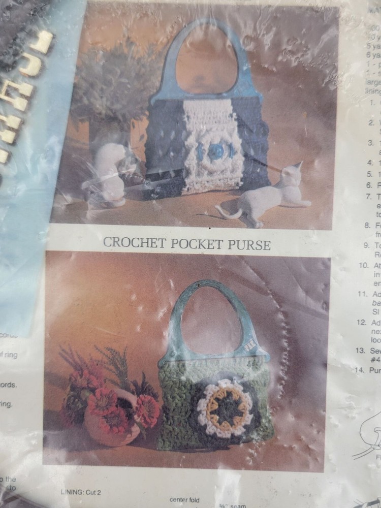 Vintage Purse N Able Macrame Purse Handle & Instructions Set With 35 Initials