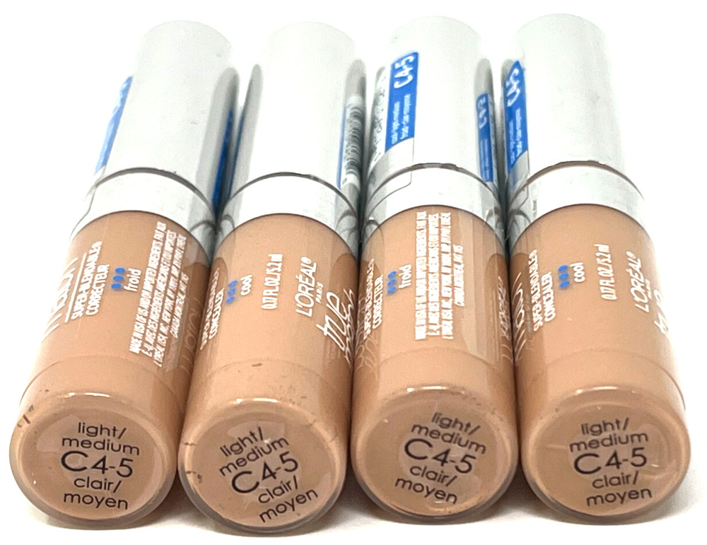 (4) Loreal Super-Blendable Concealer 0.17 fl oz Sealed C4-5 - Cool Light Medium