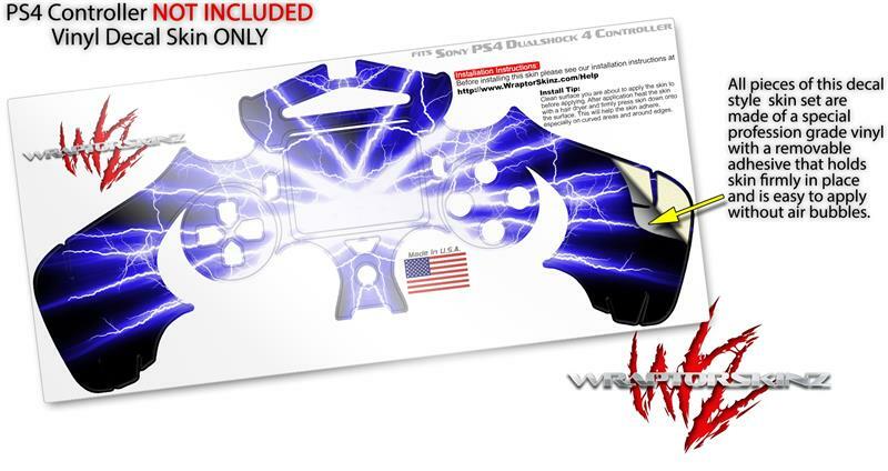 Skin for Playstation 4 Sony PS4 Controller Lightning Blue