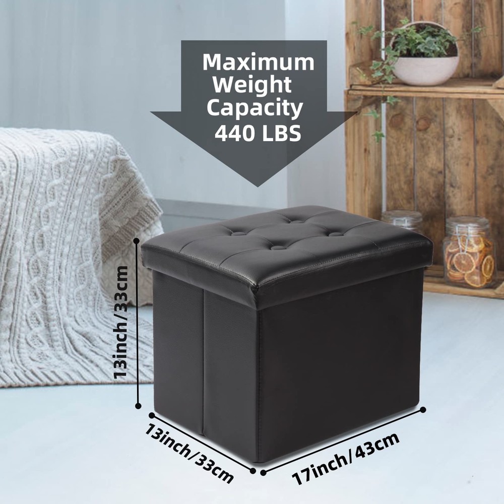 Storage Ottoman Footrest Stool Small Ottoman with Storage Foldable Ottoman Le...