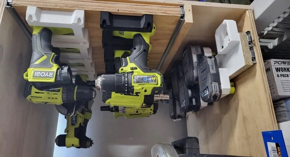 Ryobi Tool Holder Wall Mount 10 pack 3D Printed Black