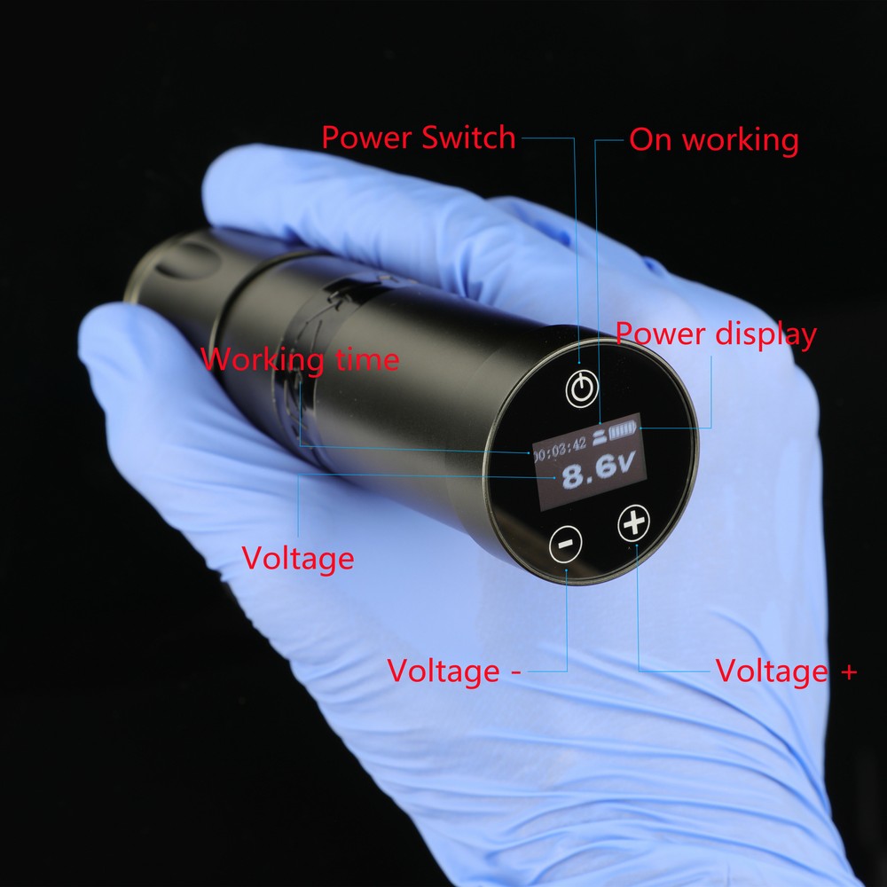 Wireless Tattoo Machine Pen Battery Pack Coreless Motor Touch Screen LED RCA