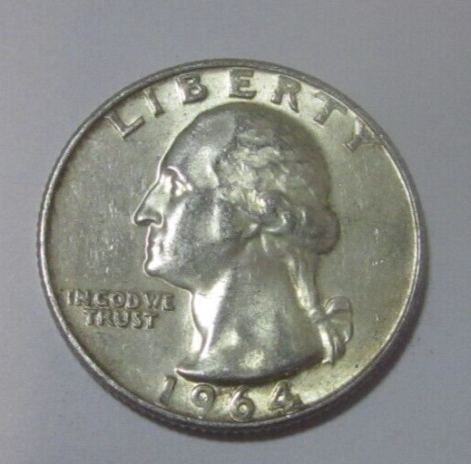 1964  Washington Silver Quarter   90% Silver