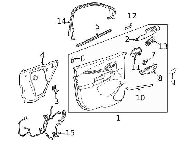Genuine GM Front Driver Side Door Armrest Bracket 42602185
