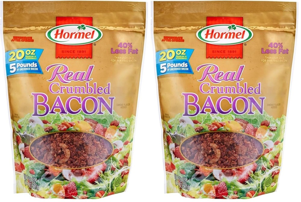 Real Crumbled Bacon Bits, 20 oz - Pack of 2