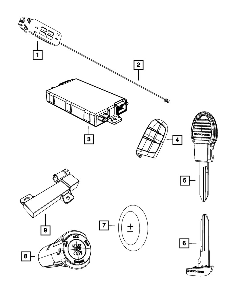 Genuine Mopar Blank Key 68145592AA