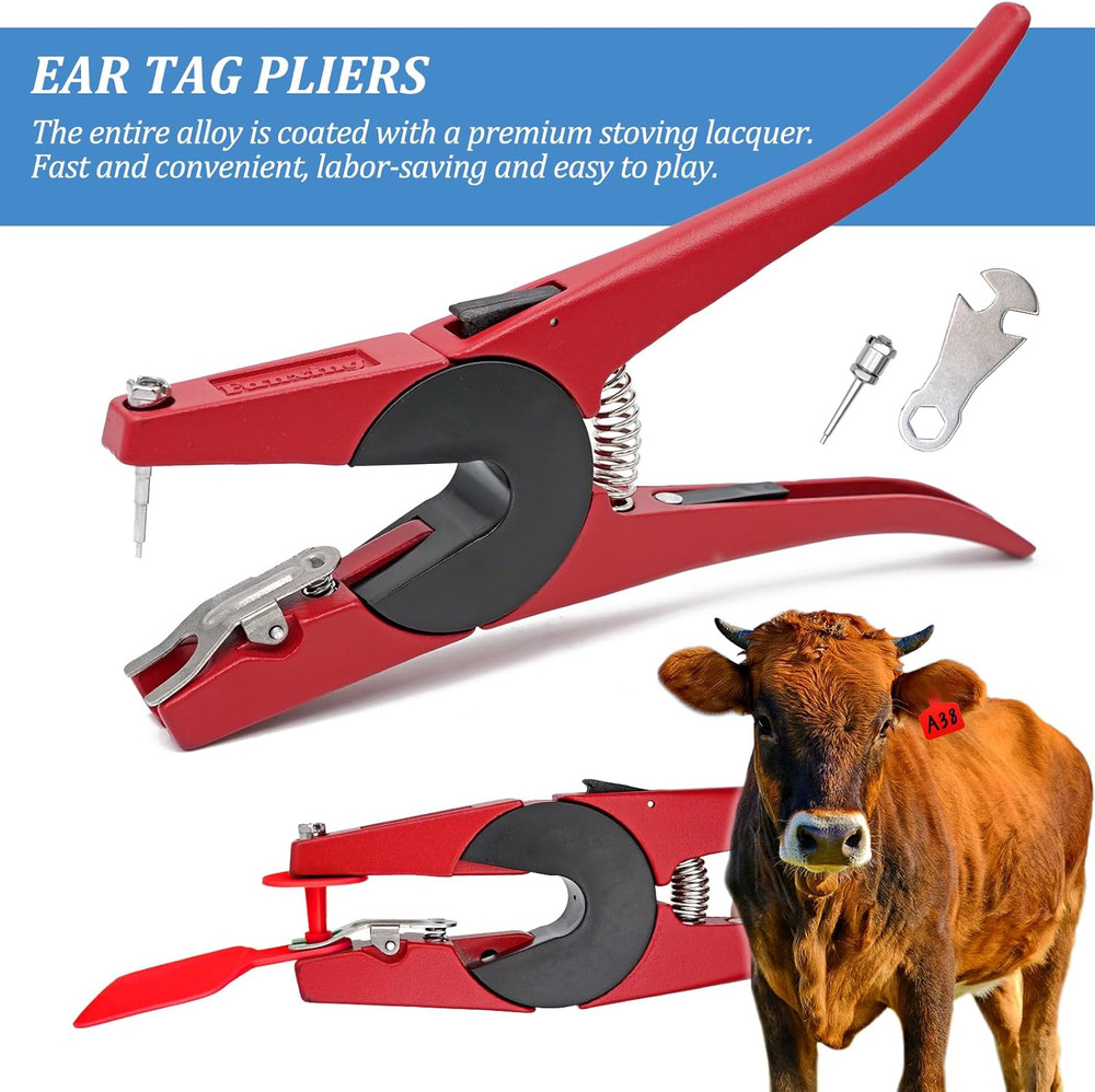 Cattle Ear Tags - Blank 100 Sets Livestock Identification Tags with Applicator a