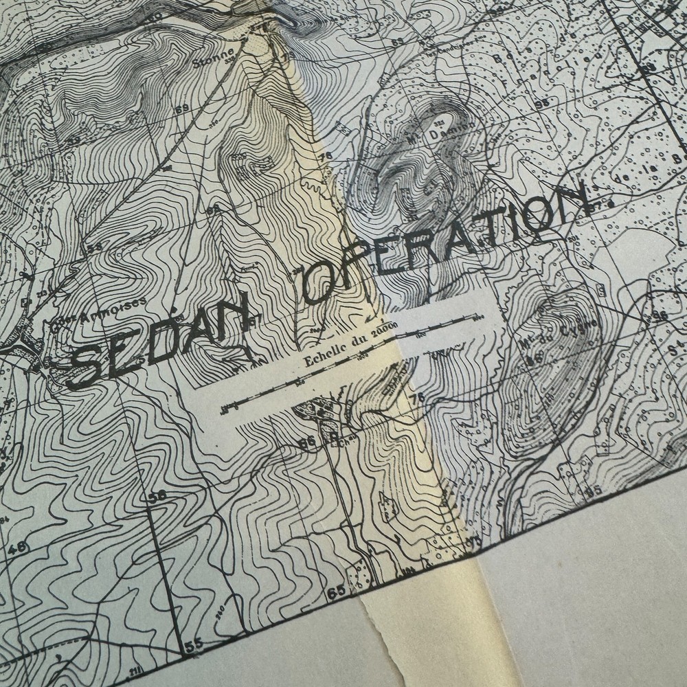 RARE! World War I Sedan Operation Western Front AEF Operations Map