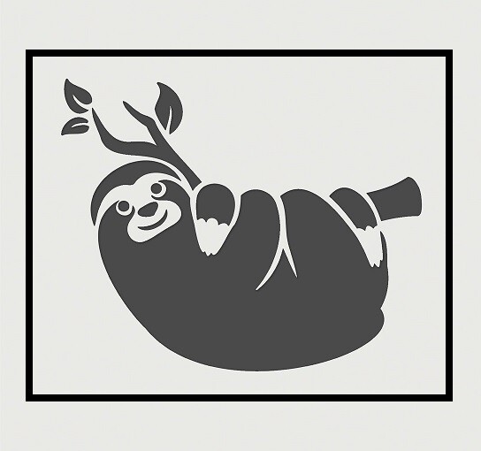 8"x9.5" Clear Plastic Stencil - Sloth (SC268)*****