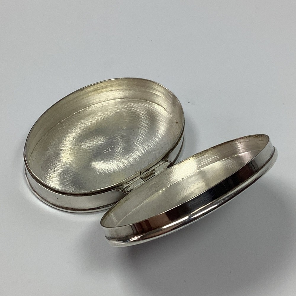 Solid Silver Pill Pot Hinged Lidded Box 22g Hallmarked Sheffield 1996