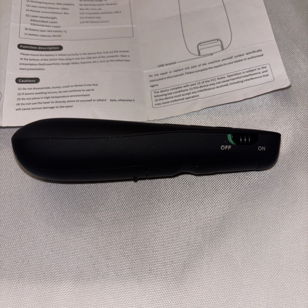 Wireless Presenter Red Laser USB & USB-C Compatible - Tested & Works
