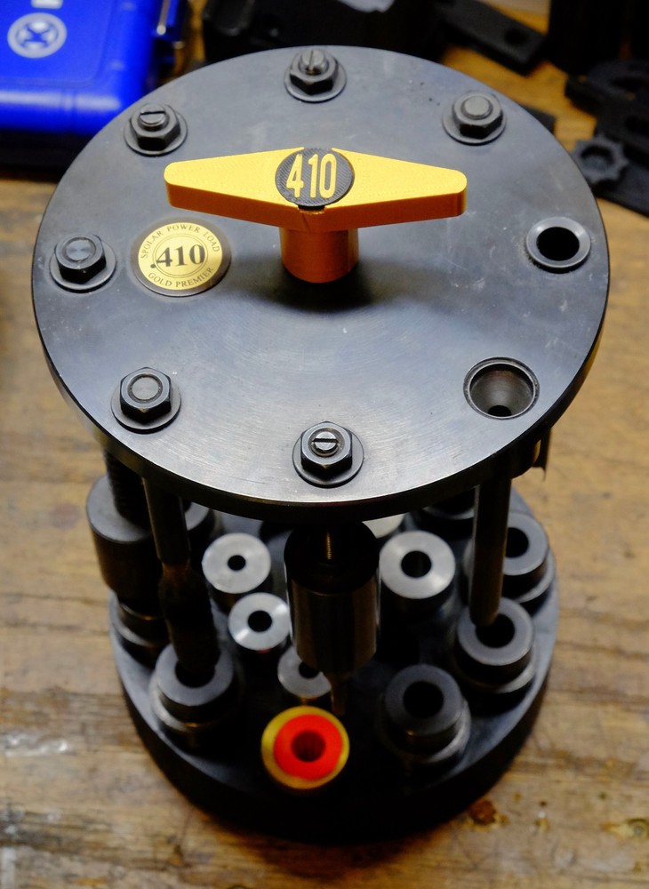 Spolar tool head change storage for Spolar Gold Reloader