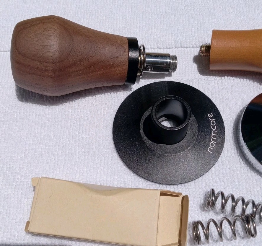 Normcore 58.mm Coffee Tamper FLAT Base, Spring Loaded, Walnut Handle Accessories