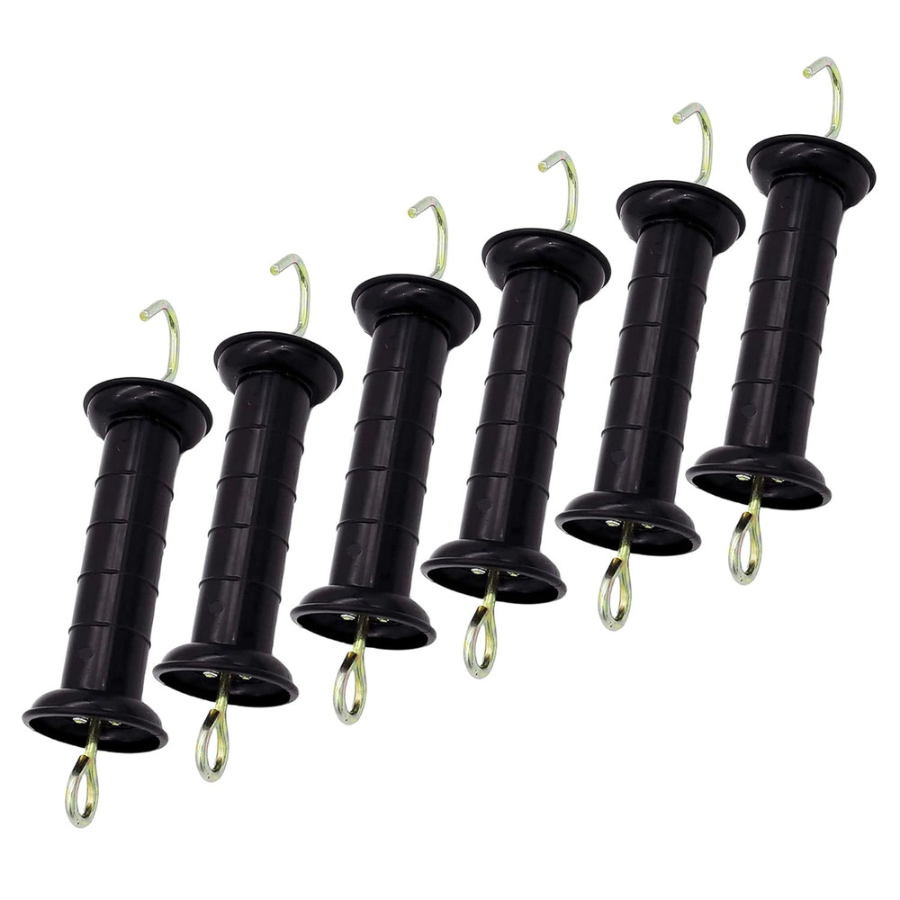 6 Pcs Plastic Electric Fence Gate Handle Insulators, Gate Handle with Spring (Bl