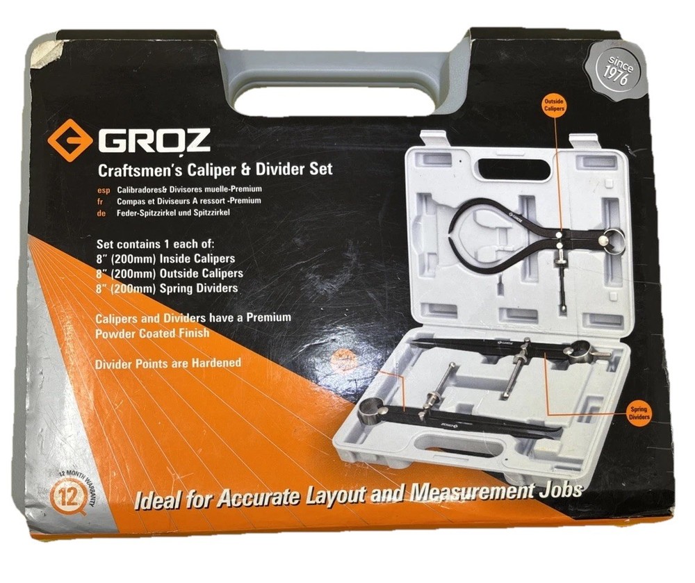 Groz Caliper and Divider Set With Case