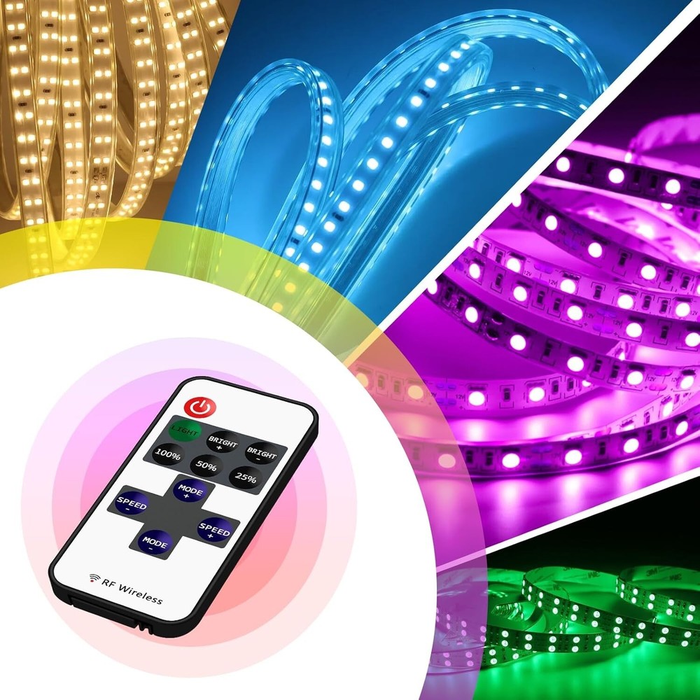 Compact RF LED Dimmer - 2 Pack with 11 Keys Remote Control for Dimmable Lighting