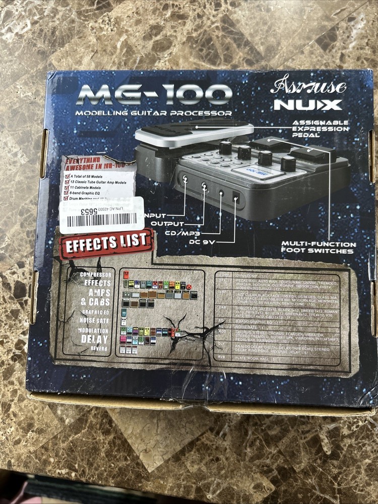 Nux Mg-100 Modeling Guitar Processor Multi Effects Drum Machine Looper