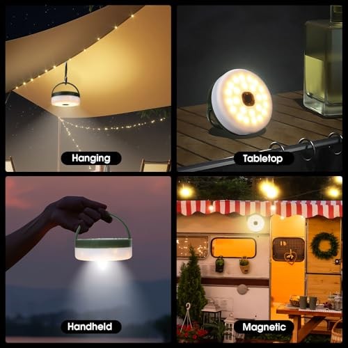 2-Pack Camping String Lights with 4 in 1 Portable Camping 2 Pack Remote Control