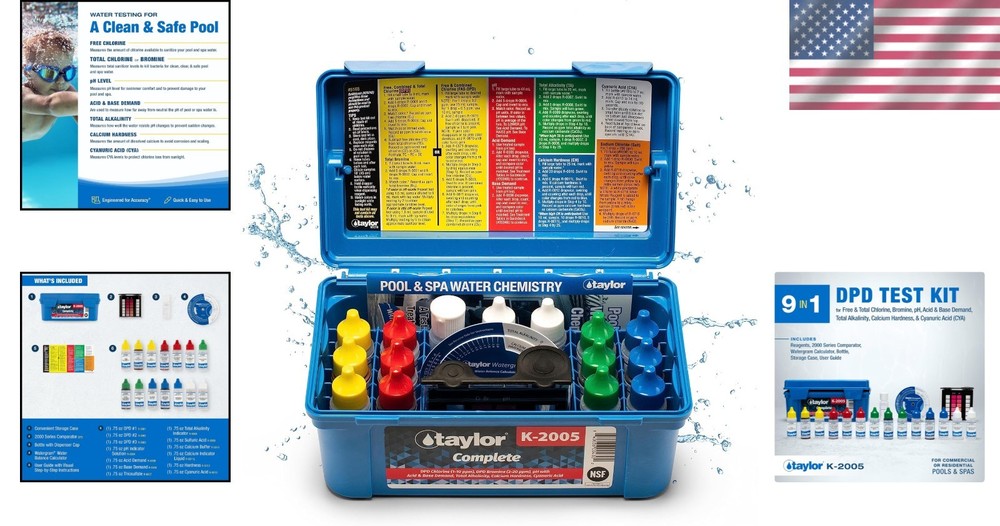 K-2005 High Range Pool Kit - Total & Free Chlorine, Bromine & pH Control
