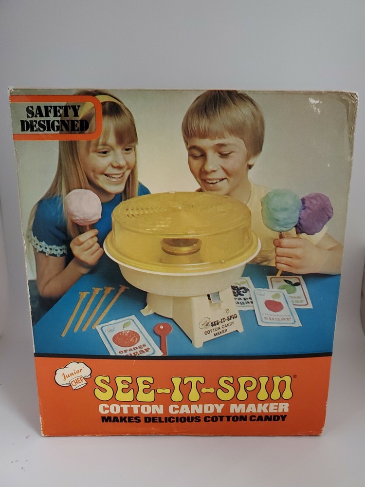 Vintage Junior Chef See it Spin Cotton Candy Machine New