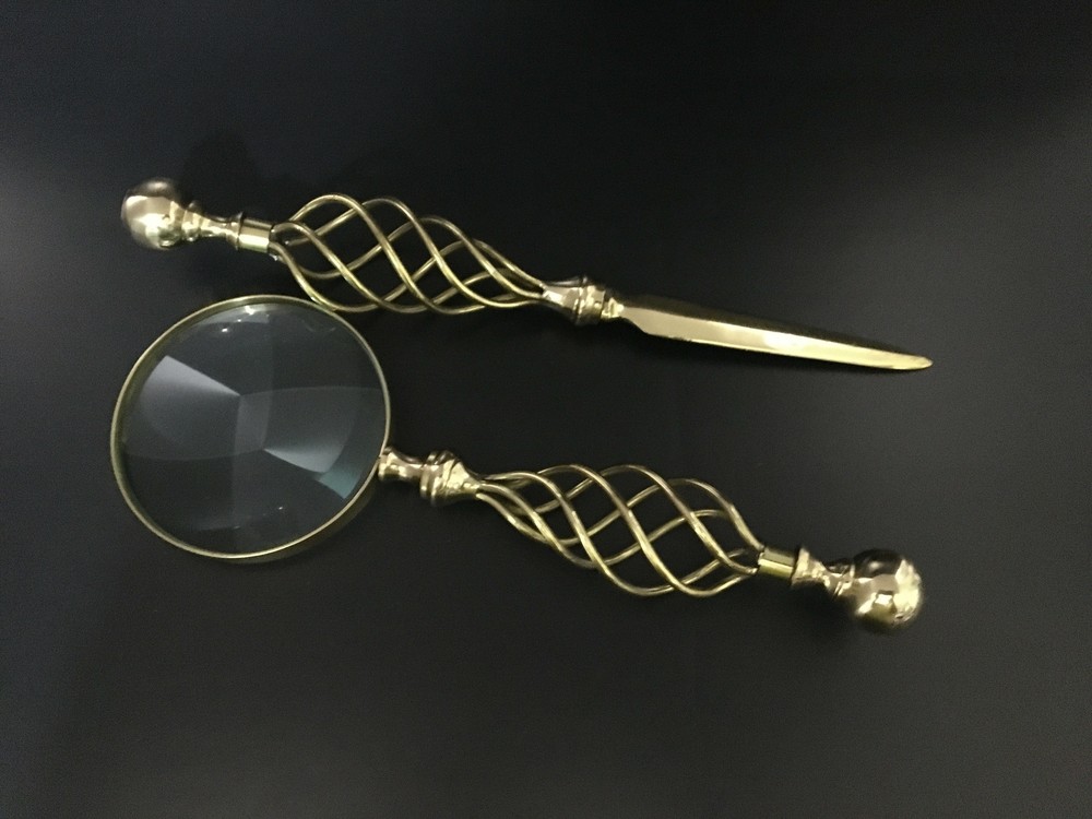 Large Brass Desk Set from India