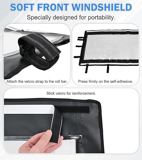 Soft Window Doors and Soft Front Windshield Fit for Ranger 1000 XP 2017-2025 UTV