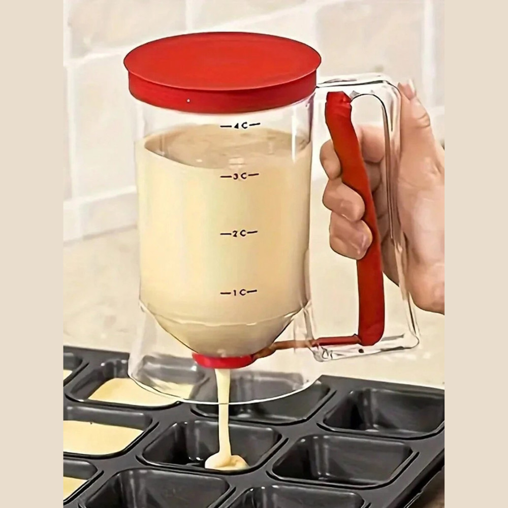 Pancake Cupcake Batter Dispenser Bakeware Maker with Measuring Label Baking Tool
