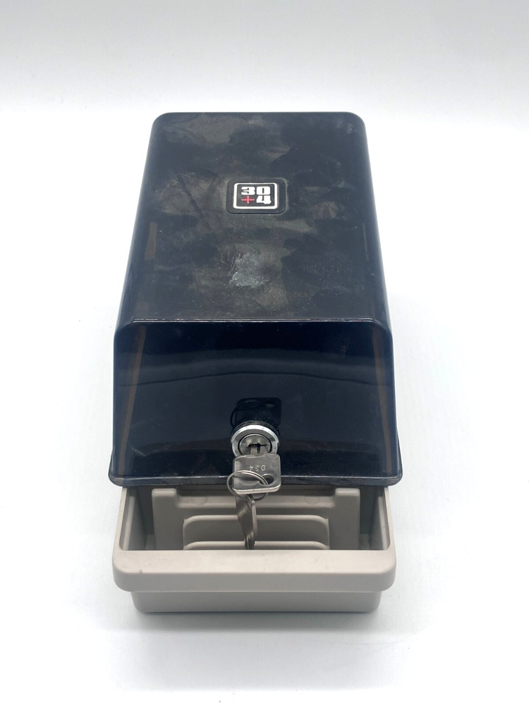 Vintage 30+4 Floppy Disk Storage Box Case Holder With Keys