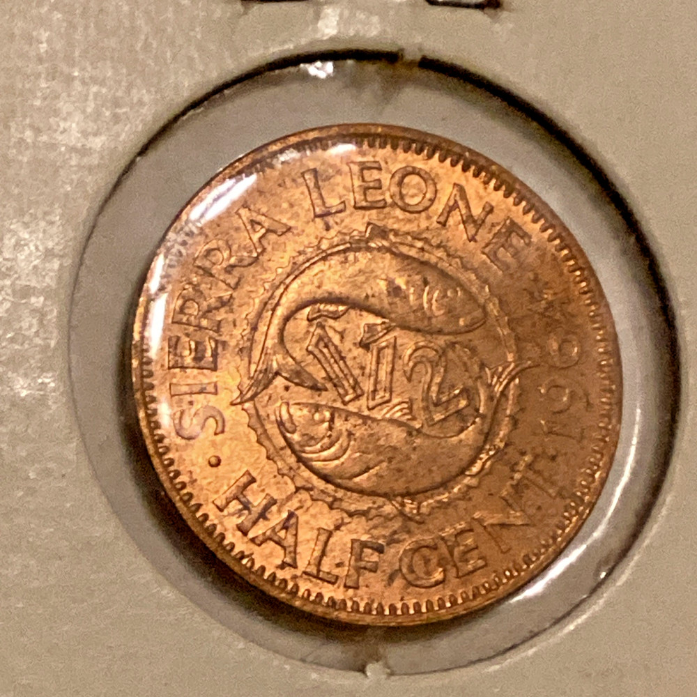 1964 Sierra Leone Cent and Half Cent 2 coins
