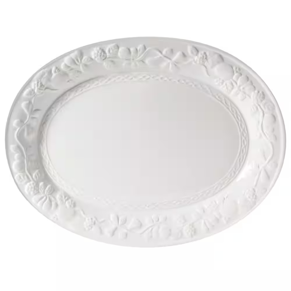 Fruitful White Stoneware Platter