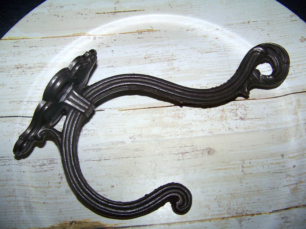 Antique Cast Iron Single Architectural Double Hat Coat Hook Reclaimed Salvage