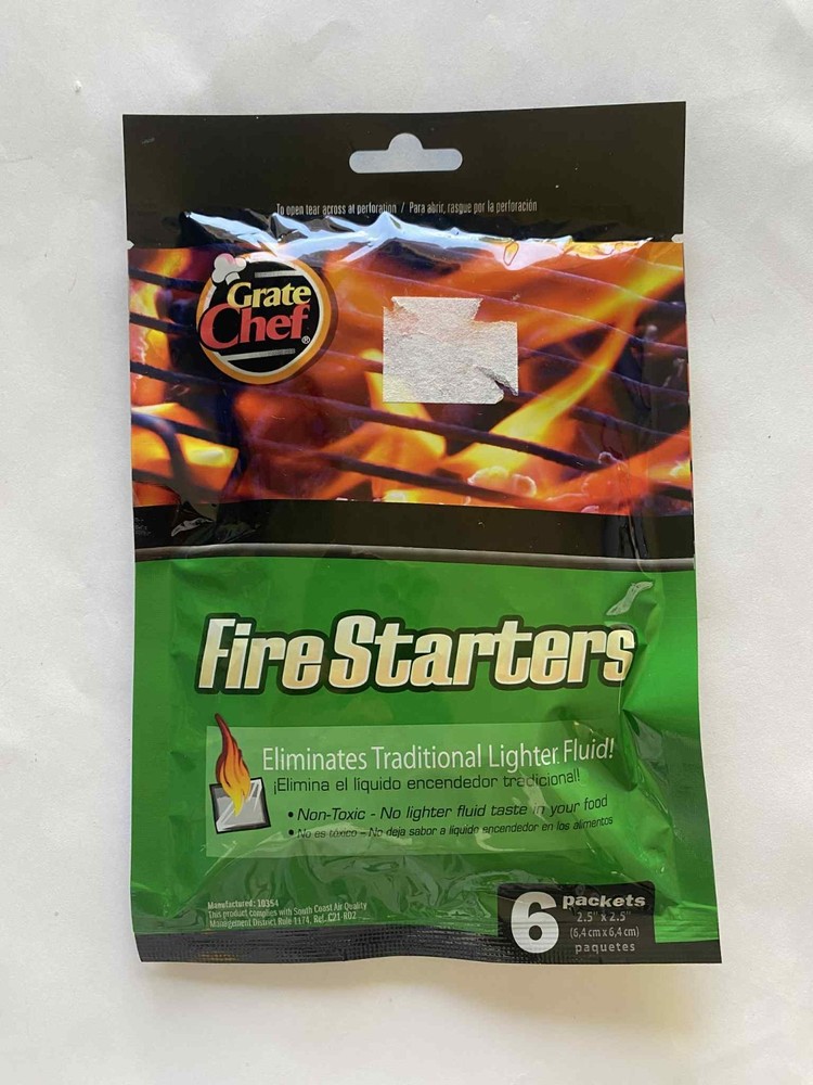 Grate Chef ( 6 packets ) Fire Starters Eliminates Traditional Lighter Fluid! NEW