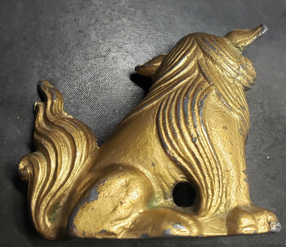 Cast Iron Foo Dog Antique Incense Burner Top Only READ