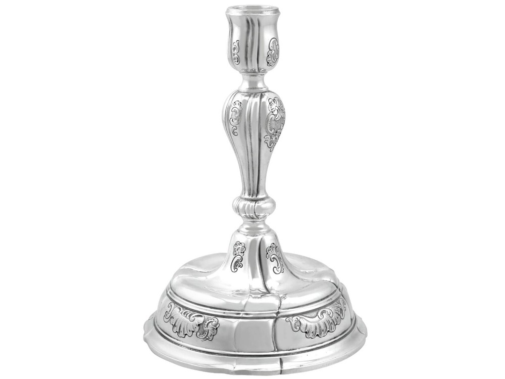 Danish Silver Candlesticks by Georg Jensen Antique Circa 1920