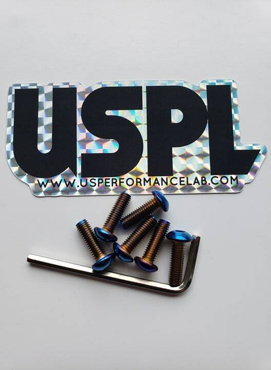 U.S. PERFORMANCE LAB TITANIUM BURNT STEERING WHEEL SCREWS FLAT BOTTOM ROUND TOP