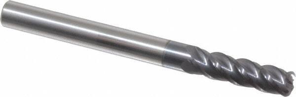 Accupro 3/16" Diam 4 Flute Single End Solid Carbide 0.045" Corner Radius End ...