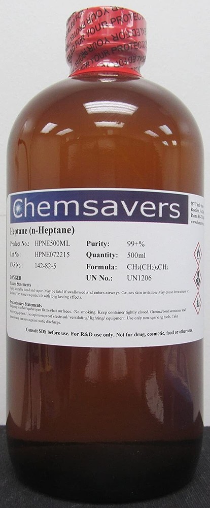 Heptane (n-Heptane), 99+%, 500ml (16oz)