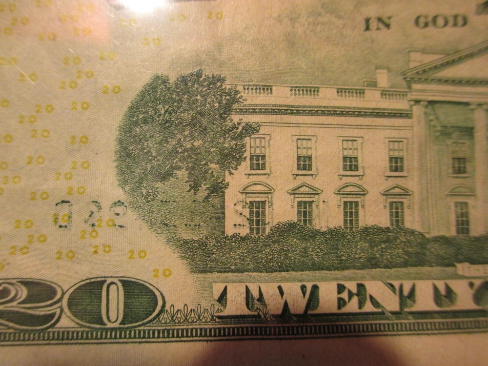 2013 Error $20 Twenty Dollar Bill excessive ink Bleed thru