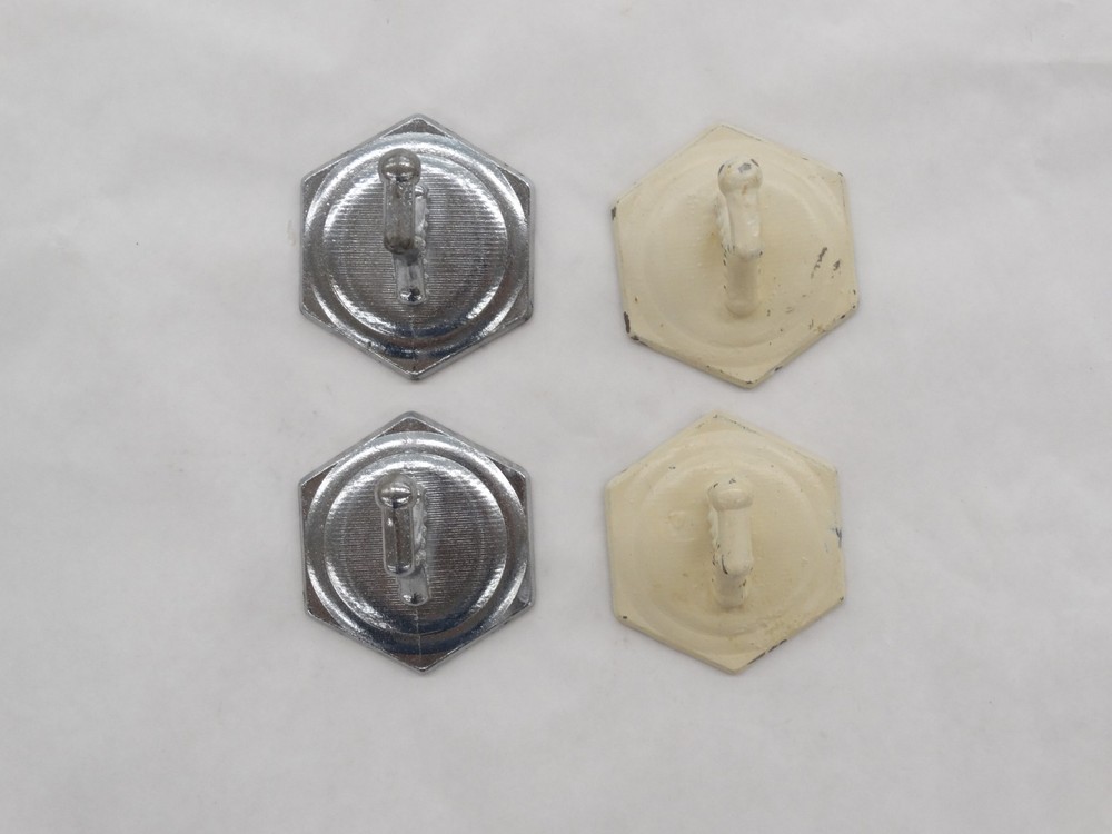 4 Vintage Stick on, Glue on Hooks
